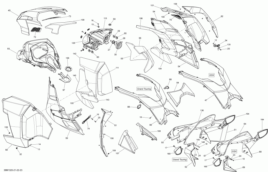 Skidoo GSX LE & SE 1200 XR, 2013 ������ - Hood, Windshield And Console