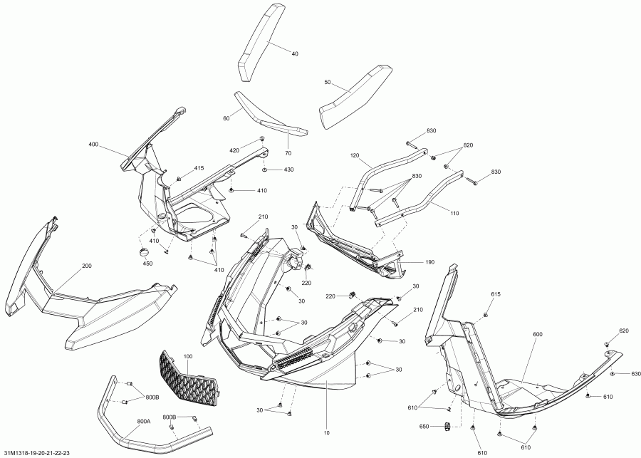  Skidoo  GSX SE 600HOE, 2013 - Bottom Pan