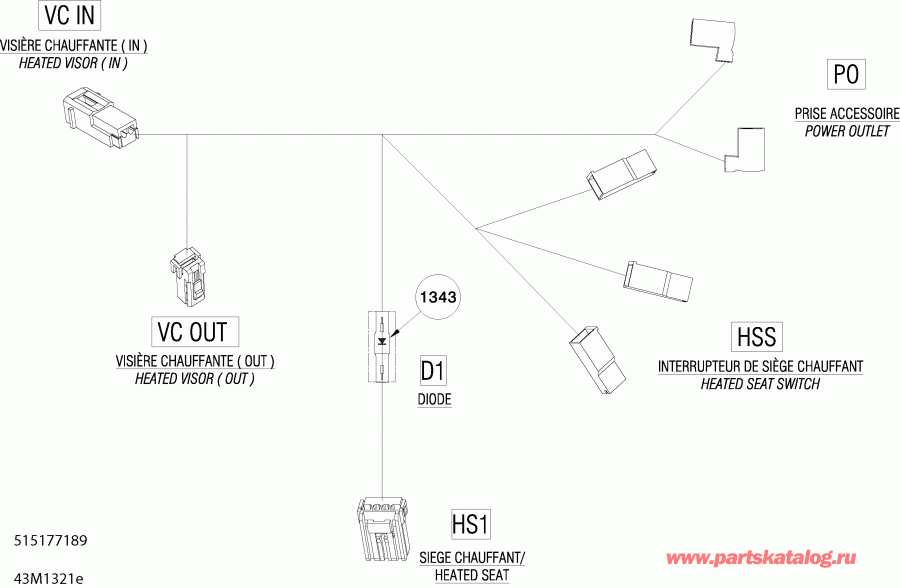    GSX SE 600HOE, 2013 - Electrical Harness Seat