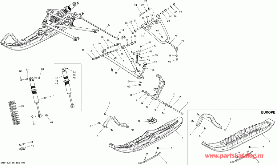 �������� Ski-doo MXZ TNT 600HOE XP, 2013 - Front Suspension And Ski