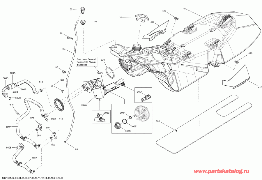  Ski-doo MXZ X 600HOE, 2013 - Fuel System