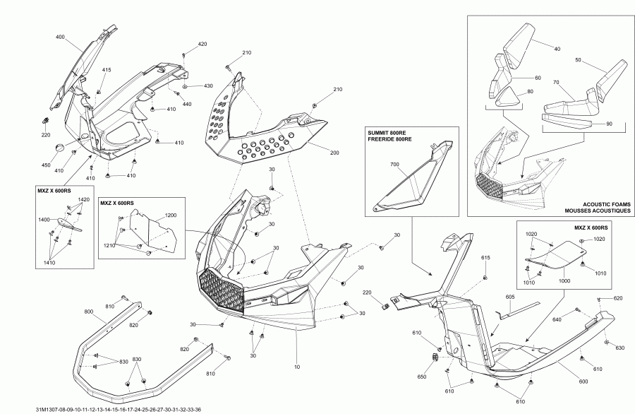 snowmobile Ski Doo - Bottom Pan