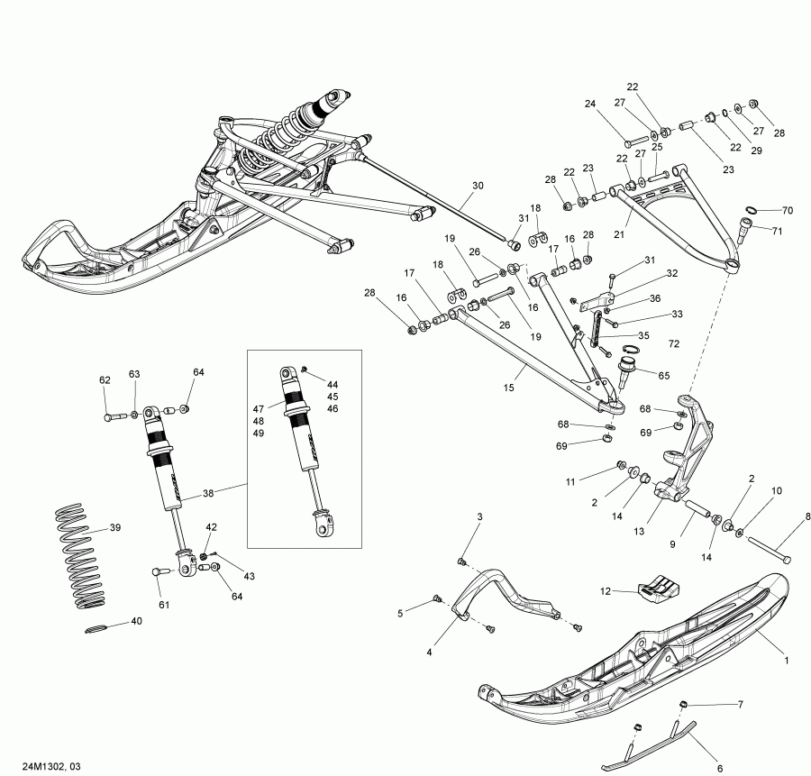 �������� Skidoo MXZ X 800RE XS, 2013 - Front Suspension And Ski