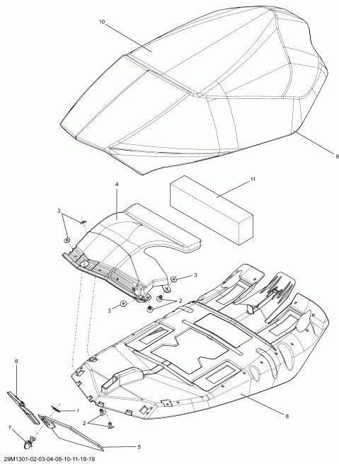  Ski Doo RENEGADE ADRENALINE 600HOE, 2013  - Seat