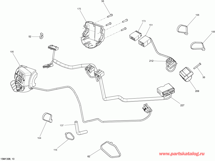  Skidoo  RENEGADE ADRENALINE 600HOE, 2013 - Steering Wiring Harness