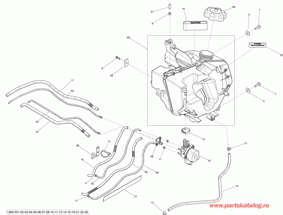 snowmobile Skidoo - Oil System 800retec