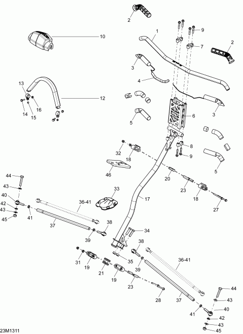 SkiDoo RENEGADE BACK COUNTRY 800RE XP, 2013 - Steering