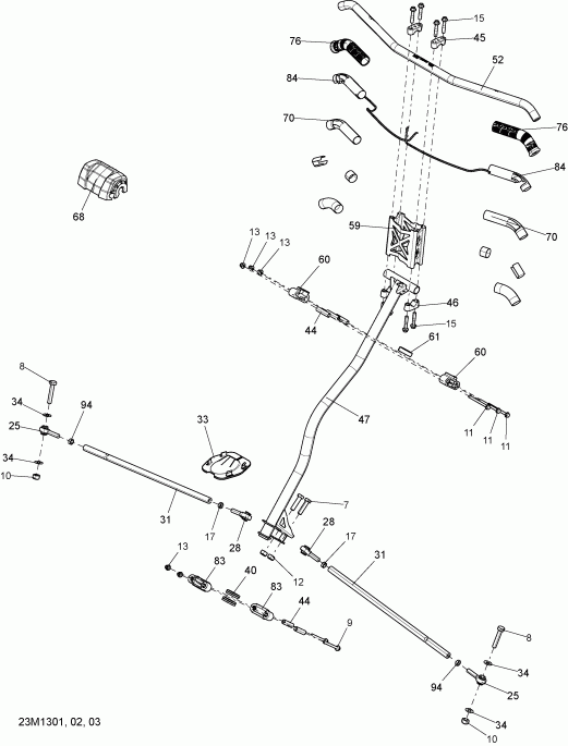 RENEGADE X 800RE XS, 2013 - Steering