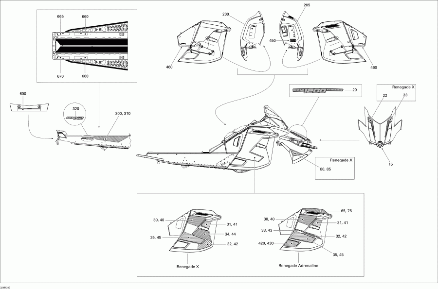 snowmobile Skidoo RENEGADE X & ADRENALINE 1200 XR, 2013 -  X