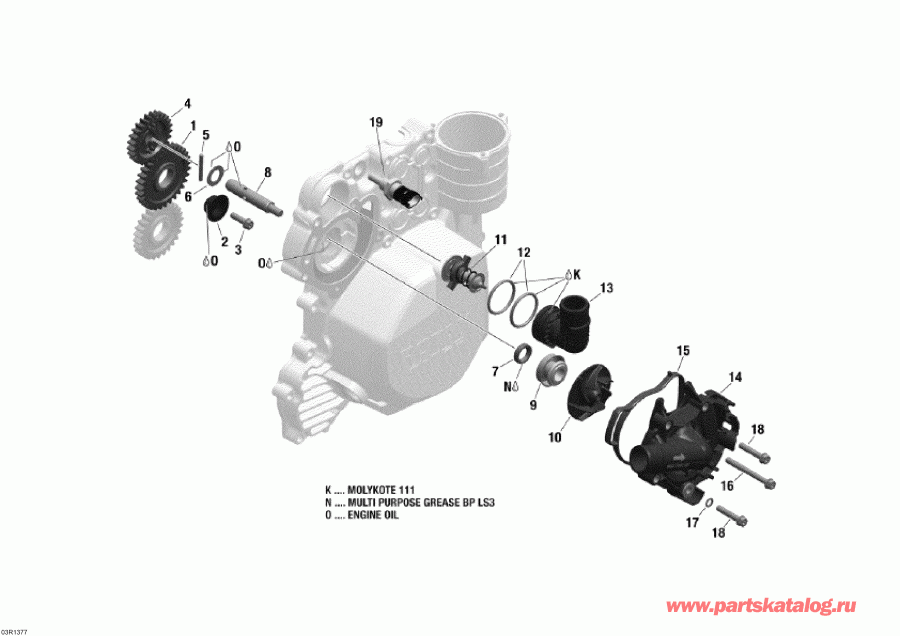  ski-doo Skandic SWT 600 ACE (4-strokes) XU, 2013 - Engine Cooling