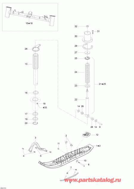 snowmobile - Front Suspension And Ski