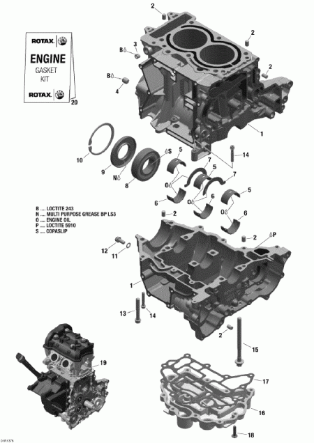 BRP ����������� Skandic WT 600 ACE (4-strokes) XU, 2013 - Engine Block