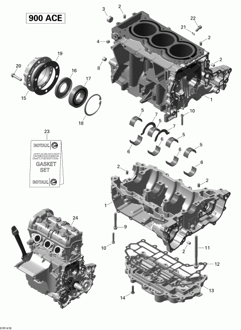 SKIDOO  RENEGADE ADRENALINE 900ACE XS, 2014 - Crankcase