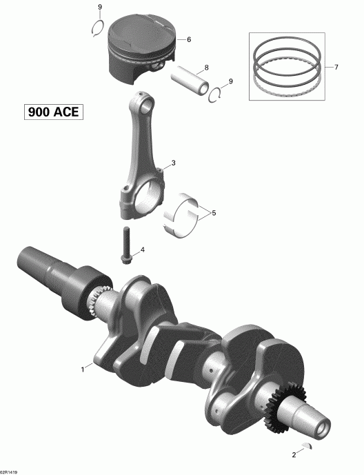    RENEGADE ADRENALINE 900ACE XS, 2014 - Crankshaft And Pistons