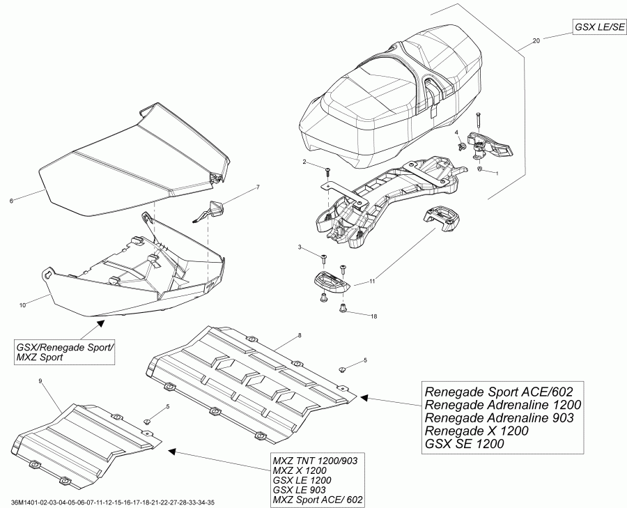 BRP  RENEGADE ADRENALINE 900ACE XS, 2014 - Luggage Rack