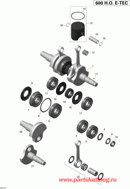 snowmobile - Crankshaft And Pistons