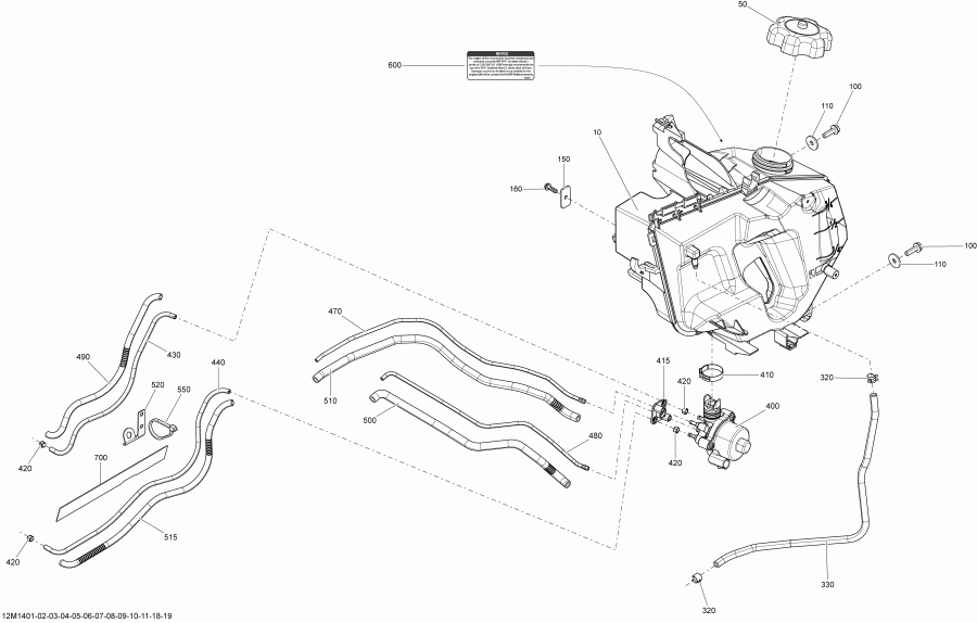 Skidoo  RENEGADE BACKCOUNTRY 600HOE XS, 2014 - Oil System