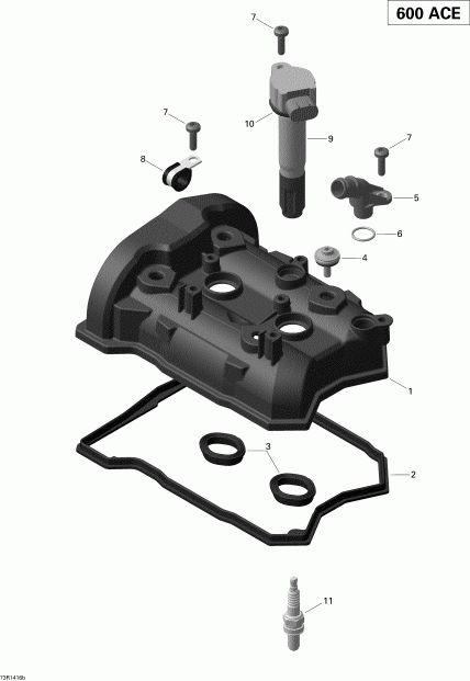 snowmobile SkiDoo RENEGADE SPORT 600ACE XP, 2014  - Valve Cover