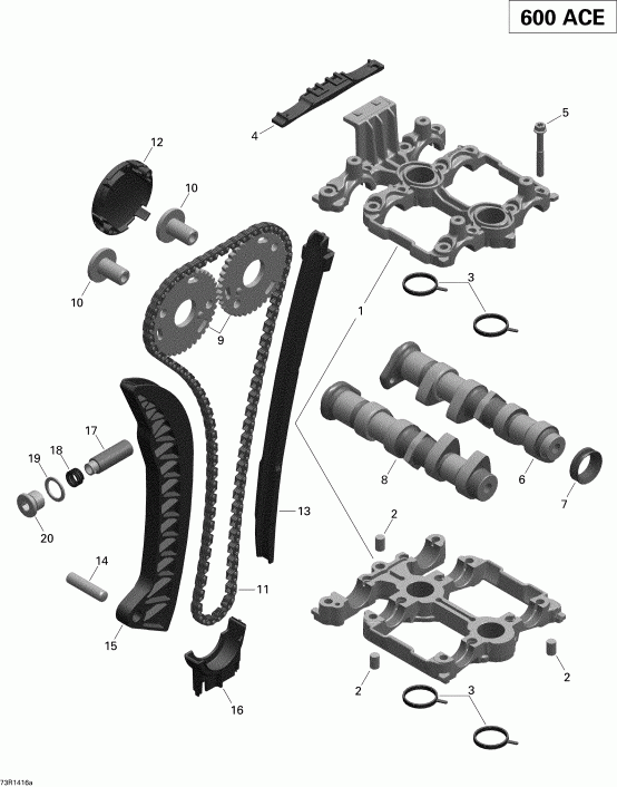 Ski Doo  RENEGADE SPORT 600ACE XP, 2014 - Valve Train