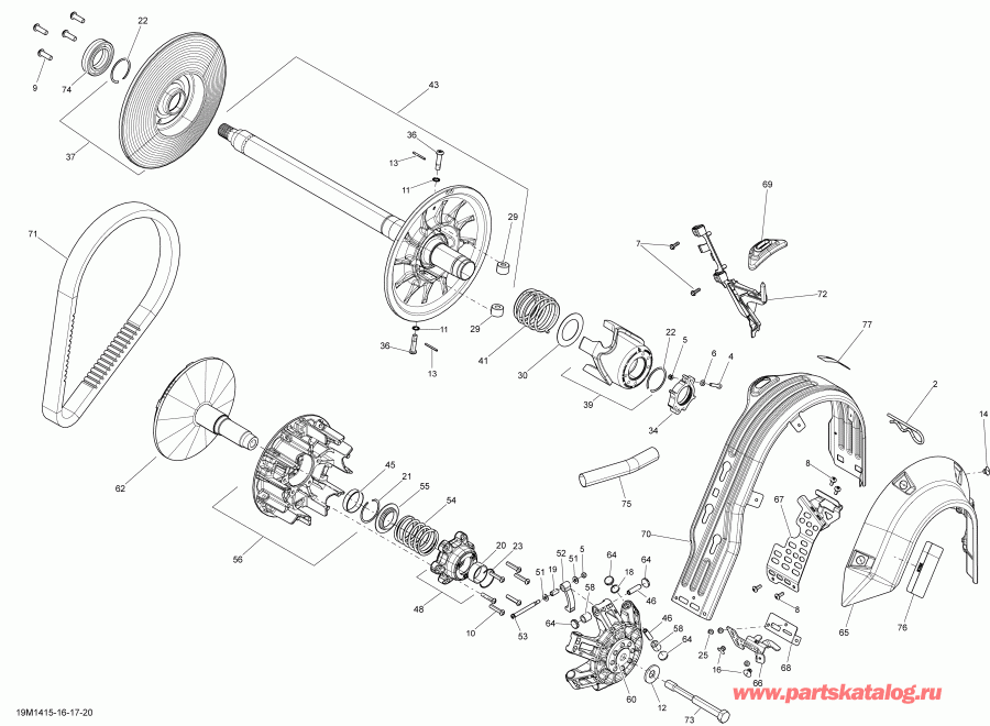  SkiDoo RENEGADE X 12004TEC XR, 2014 - Pulley System