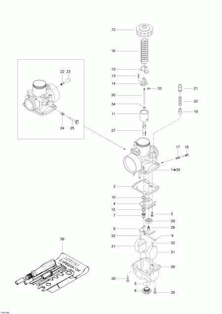 Skidoo Skandic SWT 550F XU, 2014  - Carburetor