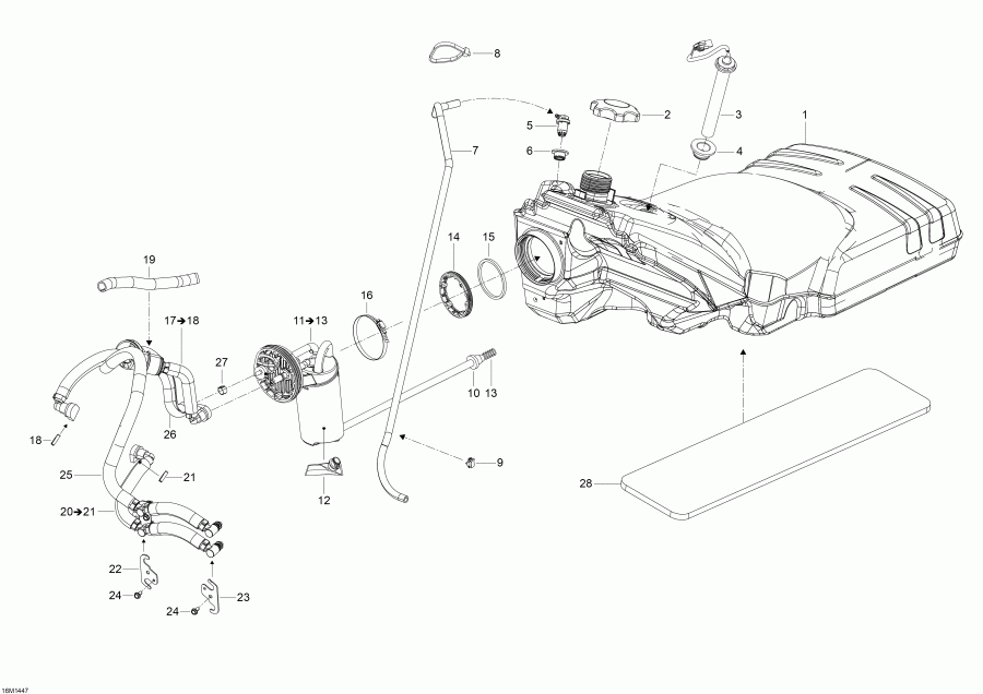 Skidoo  Skandic SWT 600HOETEC XU, 2014 - Fuel System