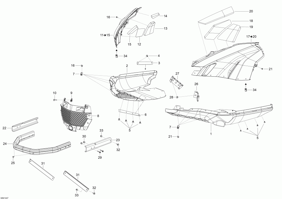 snowmobile   Skandic SWT 600HOETEC XU, 2014 - Bottom Pan