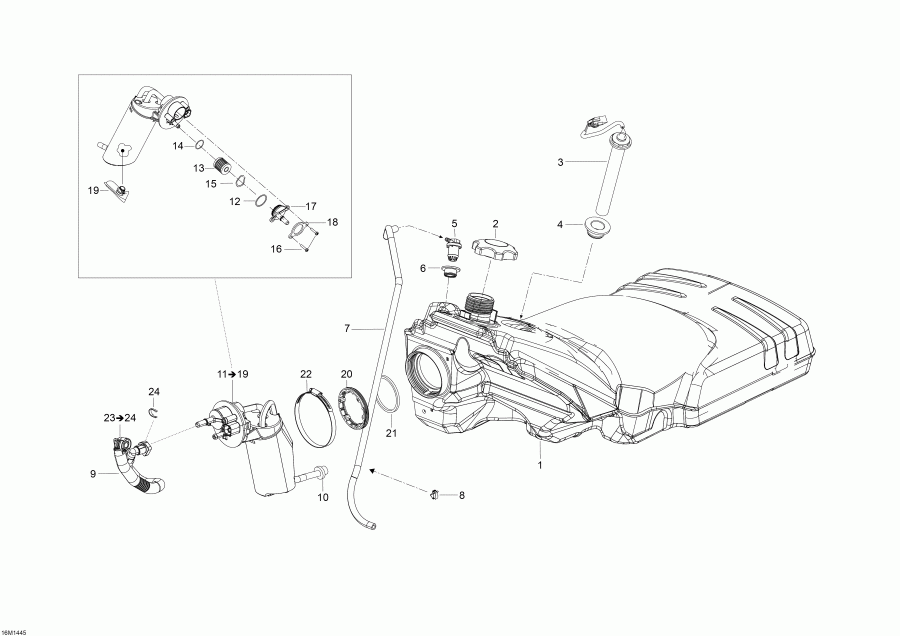 Skidoo Skandic WT 600 ACE (4-strokes) XU, 2014 - Fuel System