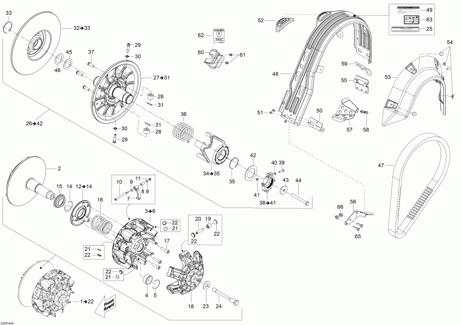  ski-doo  Skandic WT 600 ACE (4-strokes) XU, 2014 - Pulley System