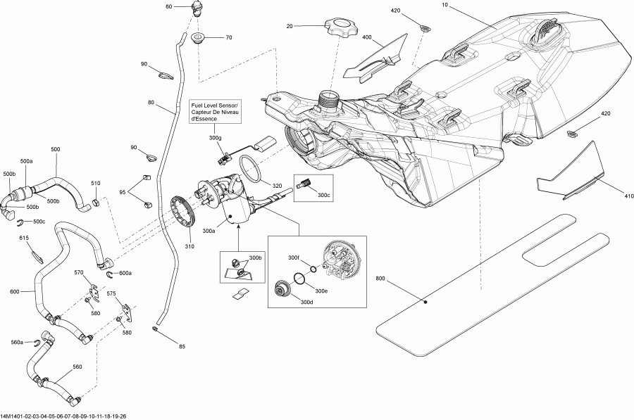   SUMMIT SP 800RE XM 163, 2014 - Fuel System