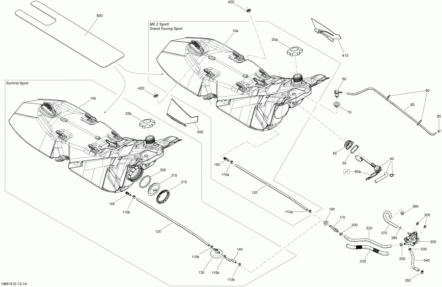  Skidoo SUMMIT SPORT 600 XP 146, 2014  - Fuel System