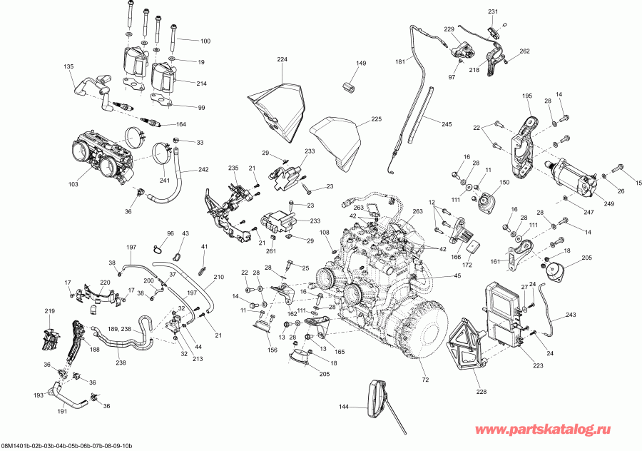 �������� Skidoo SUMMIT X 800RE XM 146, 2014 - Engine And Engine Support