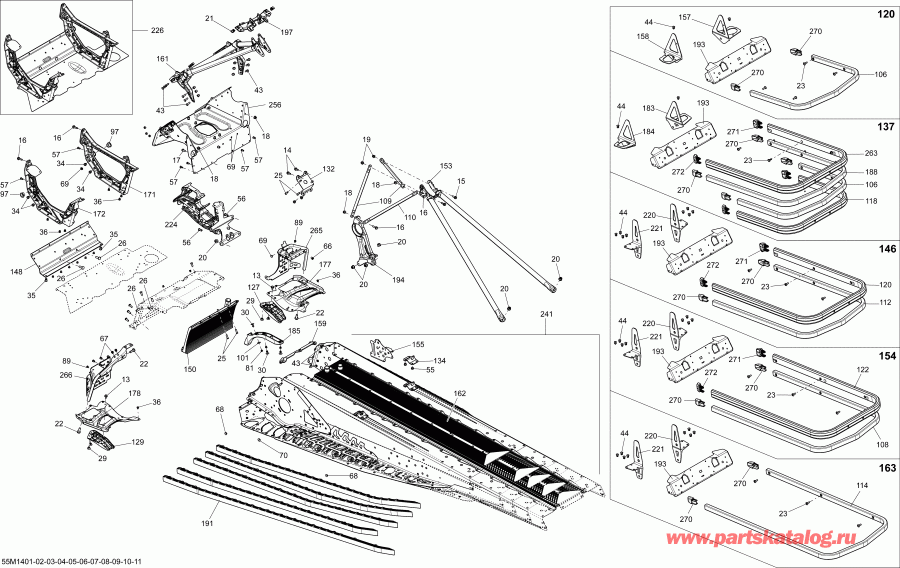 snowmobile   SUMMIT X 800RE XM 146, 2014 -   Components