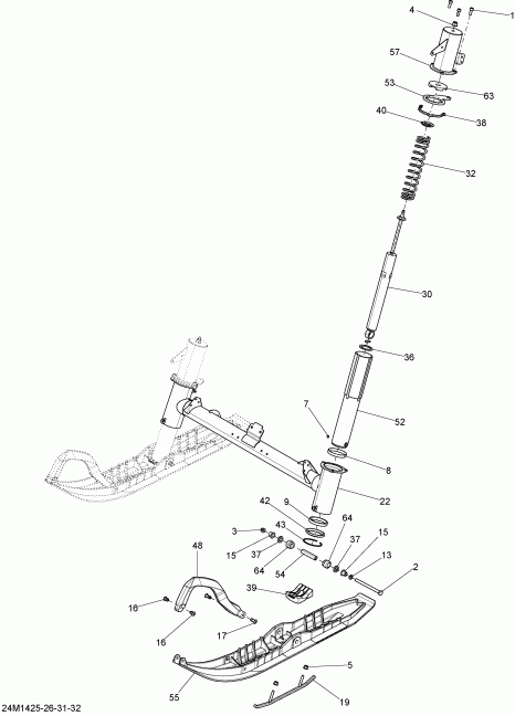   TUNDRA LT 550F XP, 2014 - Front Suspension And Ski