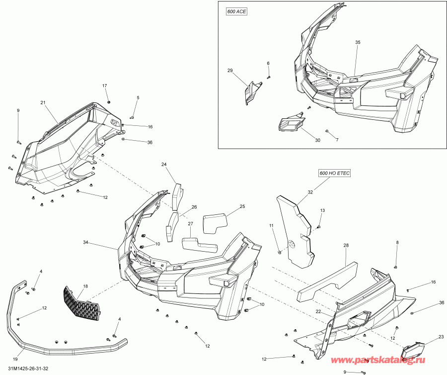  SkiDoo TUNDRA SPORT 550F XP, 2014  - Bottom Pan