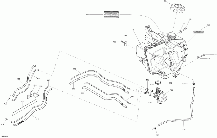  BRP TUNDRA XTREME 600HOE XP, 2014  - Oil System