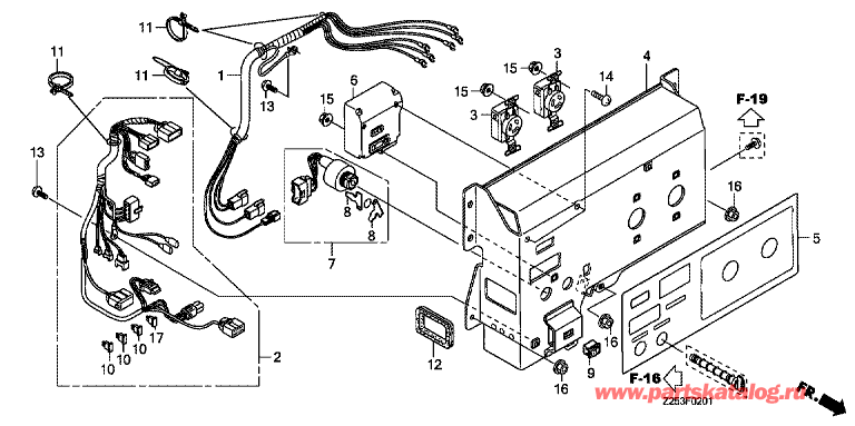 ��������� Honda EU65iS RG B1: - K,Kt,R,Rh,Rht,Rt,S,St (F-02-1 Control Panel (K,Kt,R,Rh,Rht,Rt,S,St /  F-02-1 ������ ����������