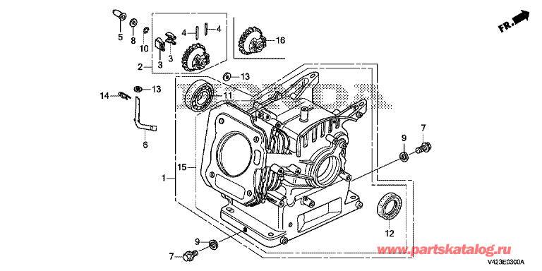 Мотокультиватор , Хонда FJ500 DER2: - E-03 Cylinder Head /  E-03 Гильза цилиндра