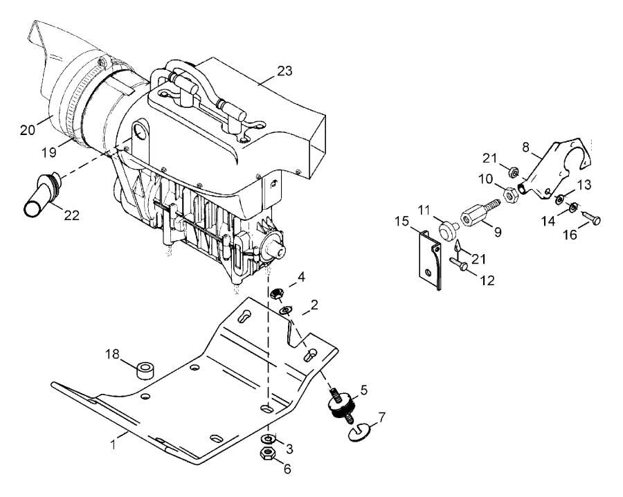 Snow mobile Lynx  -    / Engine Mount Plate