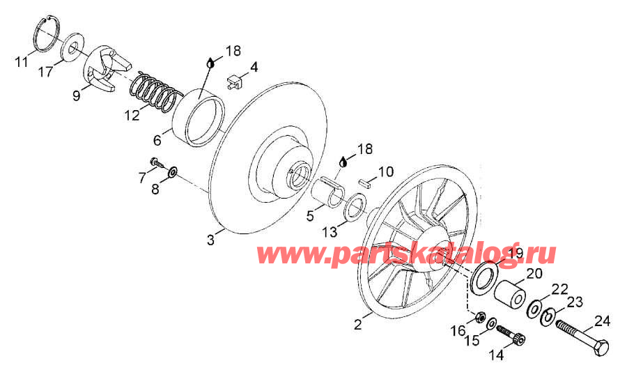 Snow mobile Lynx  - Driven Pulley -  