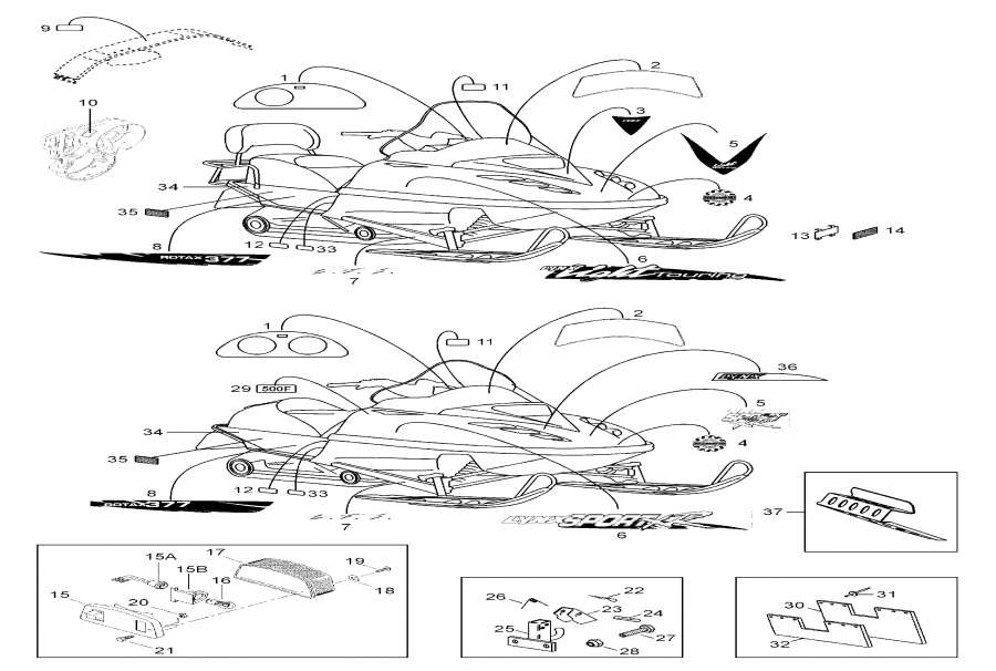 Snowmobile lynx  - Equipment