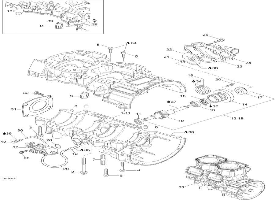 Snow mobile lynx  -   - Crankcase