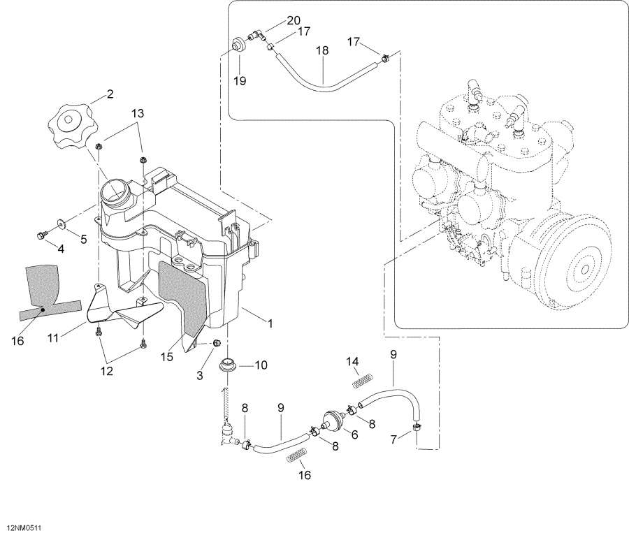 Snowmobiles lynx  - Oil ��������� / Oil Reservoir