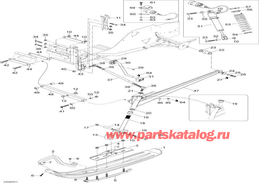 Snow mobile Lynx  - Front Suspension And Ski / �������� �������� � ����
