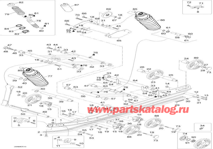 Snowmobiles lynx  - ������ ��������, 400rc, 550rc - Rear Suspension, 400rc, 550rc