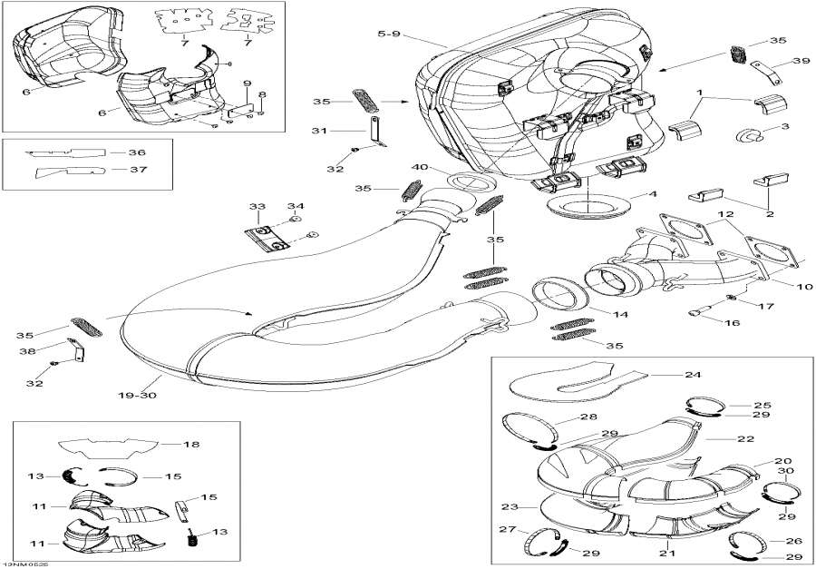 Snowmobiles lynx  - Exhaust System, 