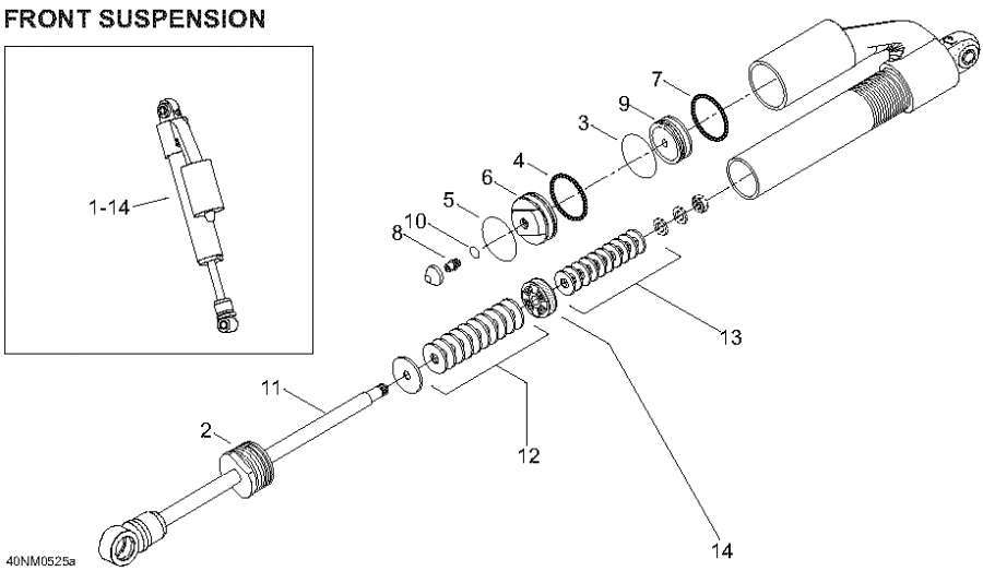 Snowmobile   - Take Apart Shock, Front / Take Apart Shock, Front