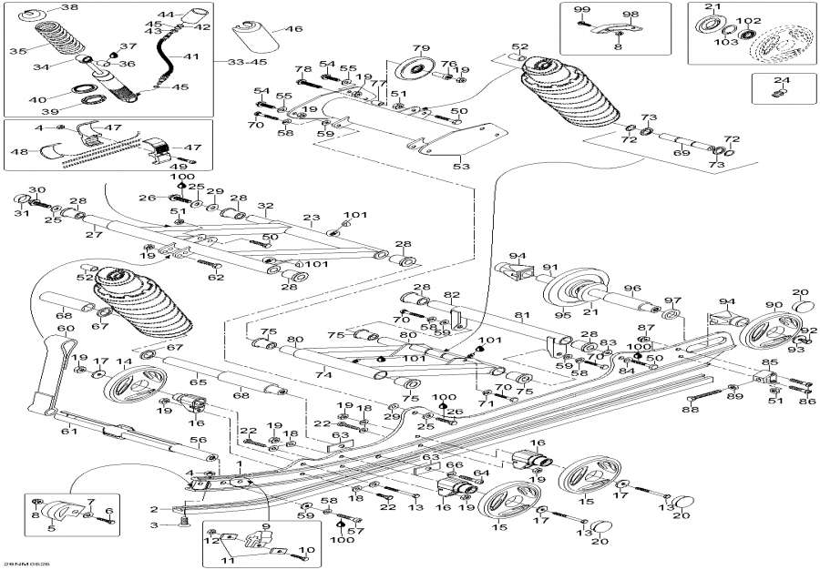 Snowmobiles lynx  - ������ �������� / Rear Suspension