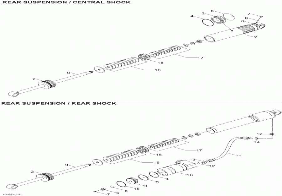 Snowmobile   - Take Apart Shock, Rear