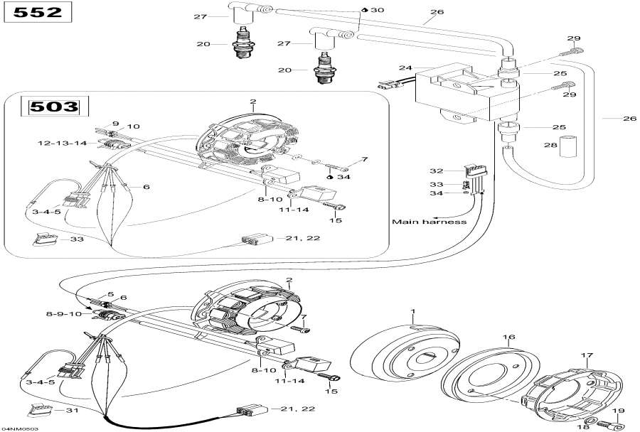 Snow mobile lynx  - Magneto, 6900